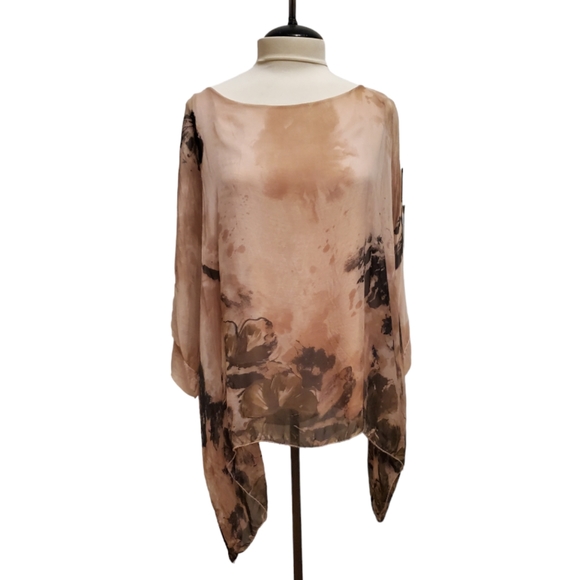 Silk Pink Oversized top Kimono style tunic - Picture 1 of 6